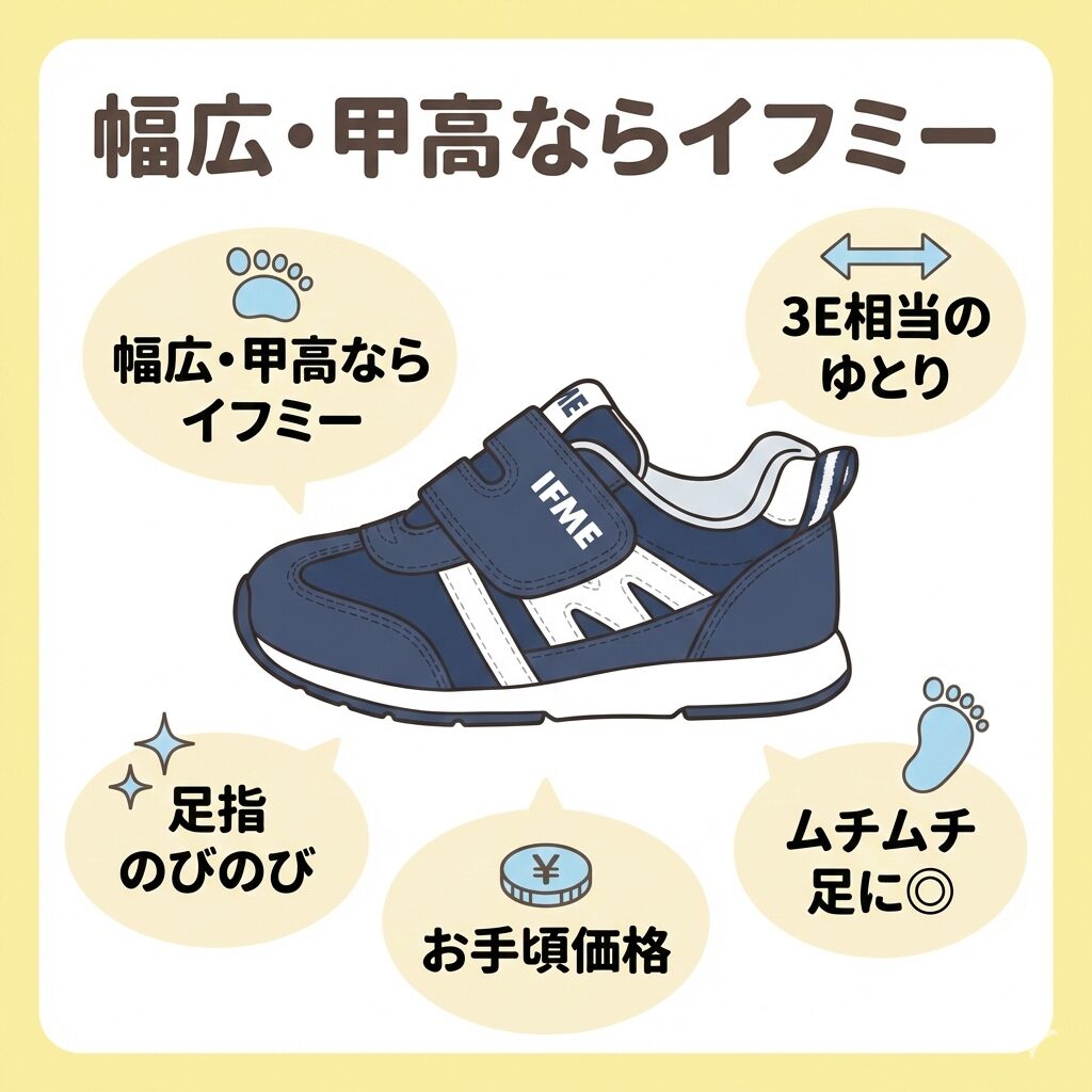 肉付きの良い幅広・甲高タイプならイフミーが正解