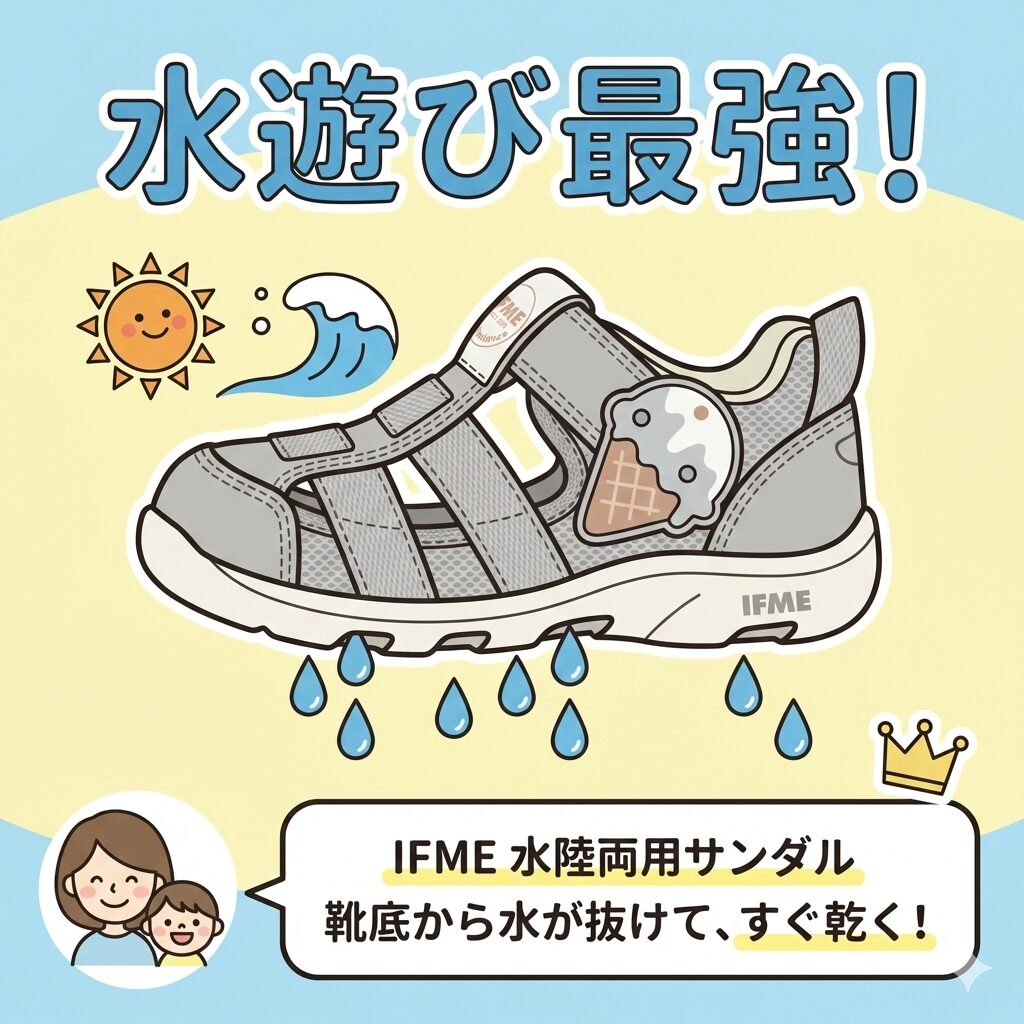 水遊びにはイフミーの水陸両用サンダルがおすすめ