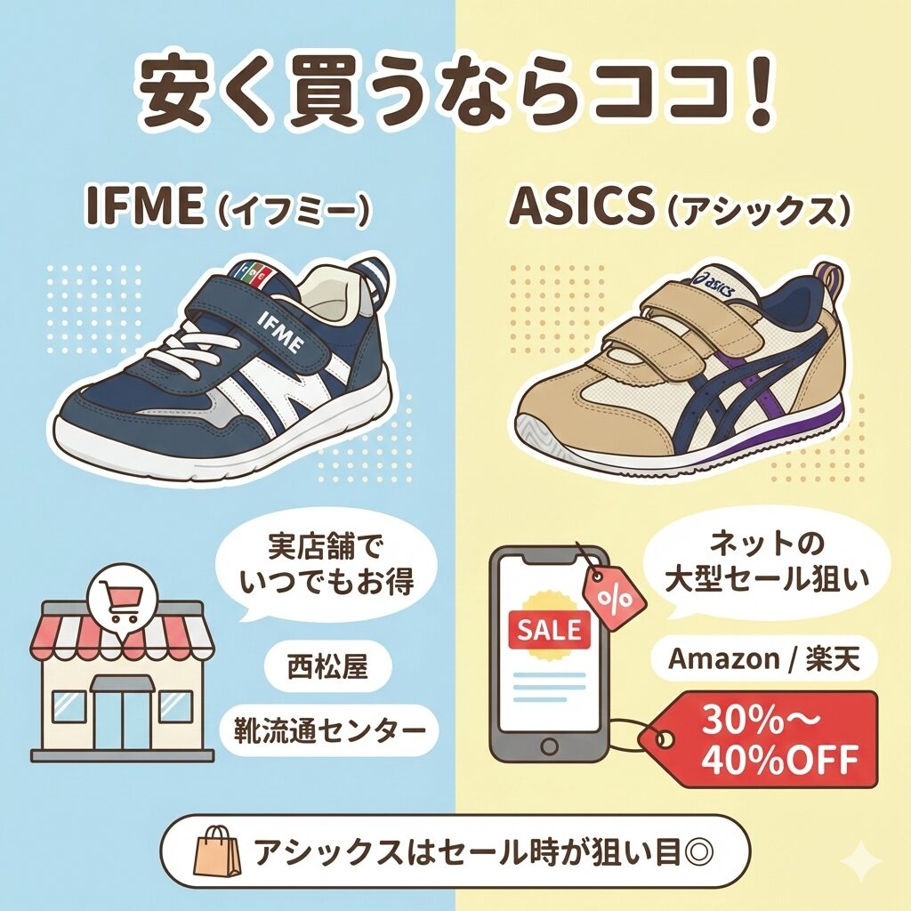 イフミーとアシックスを安く買う方法