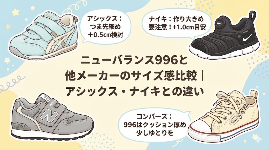 ニューバランス996と他メーカーのサイズ感比較｜アシックス・ナイキとの違い