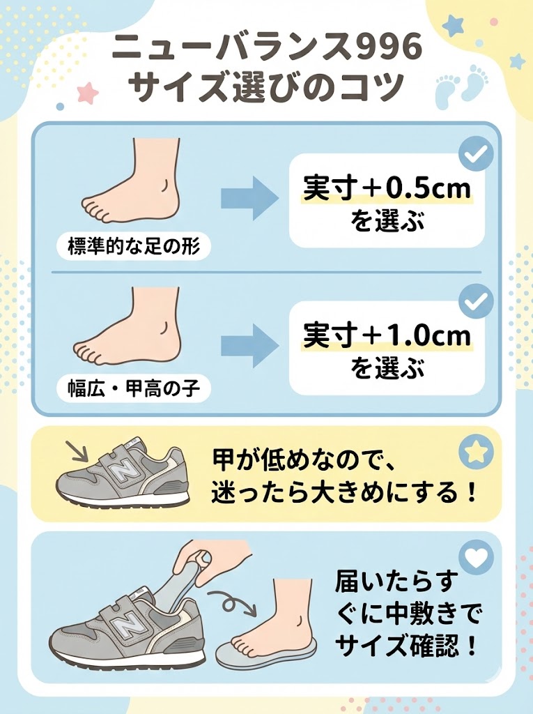 ニューバランス996のサイズ感まとめ