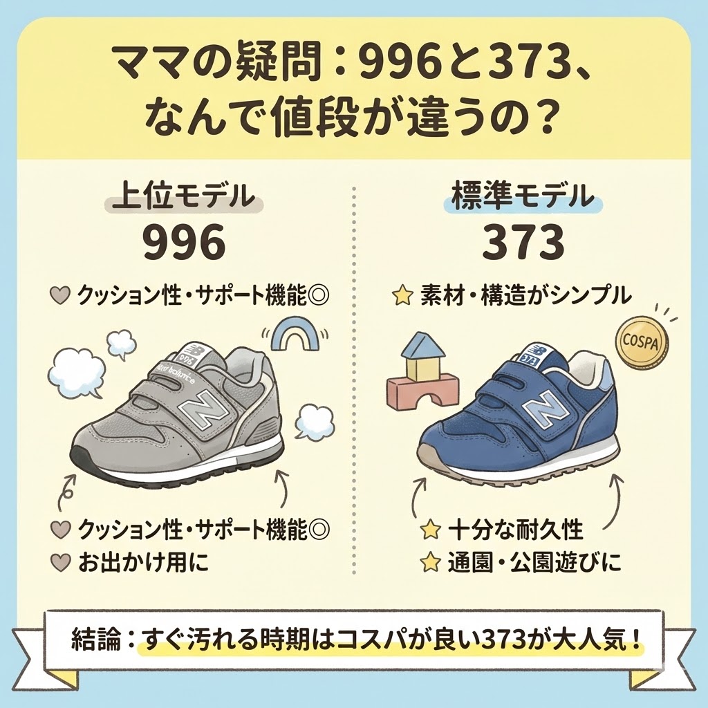ニューバランス373が996シリーズと比べて値段が安い理由