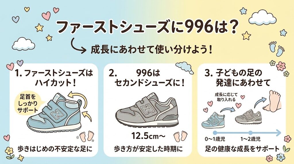 ニューバランスキッズ996はファーストシューズよりセカンドシューズ以降で