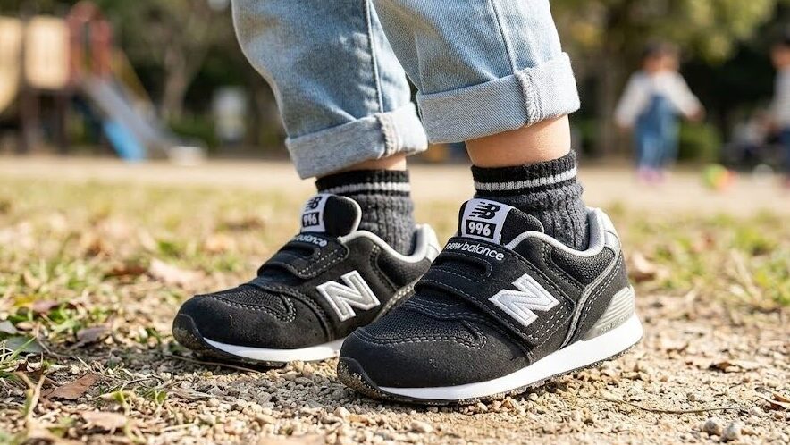 ニューバランス996ブラックを履く子ども