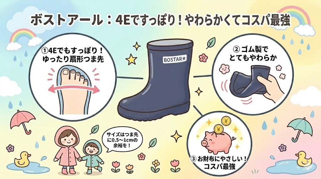 ボストアール:4Eでもすっぽり!やわらかくてコスパ最強