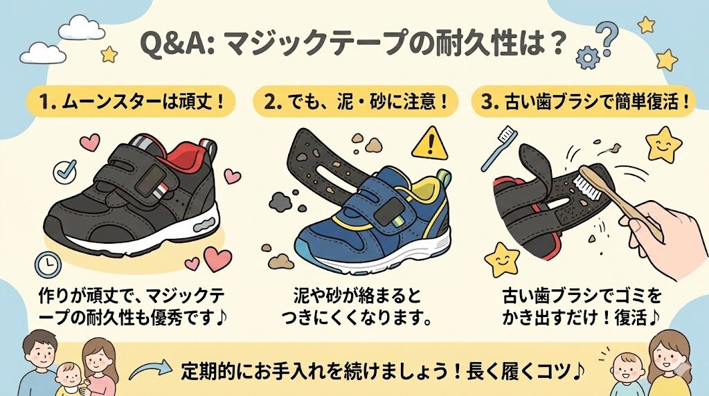 ムーンスターのマジックテープの耐久性