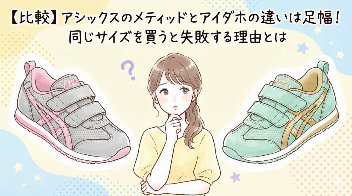 【比較】アシックスのメティッドとアイダホの違いは足幅！同じサイズを買うと失敗する理由とは