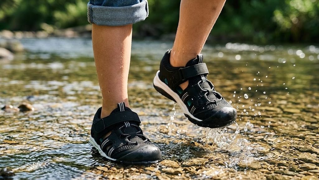 ムーンスターマウンテンフィールドを履く子ども