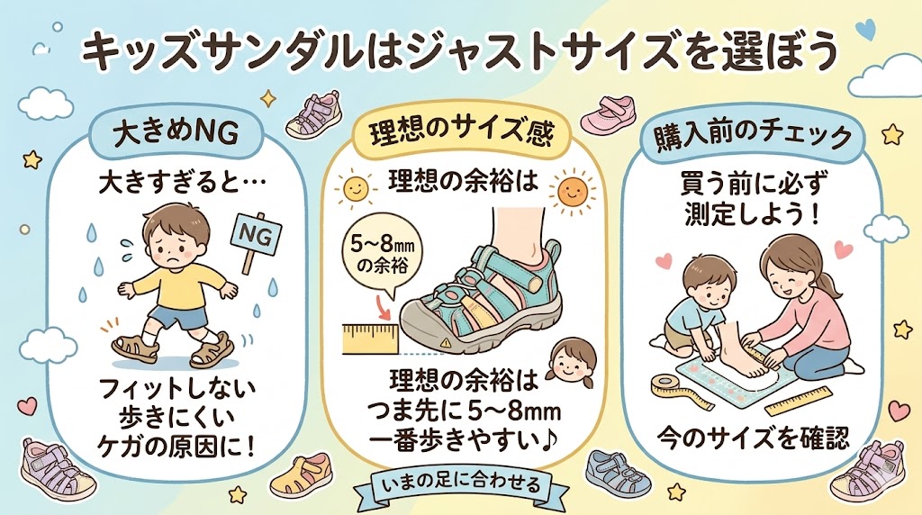 キッズサンダルの選び方⑤ジャストサイズを選ぶ
