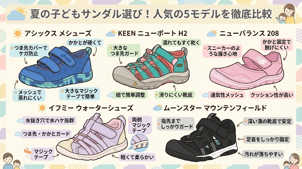 おすすめキッズサンダル5選まとめ