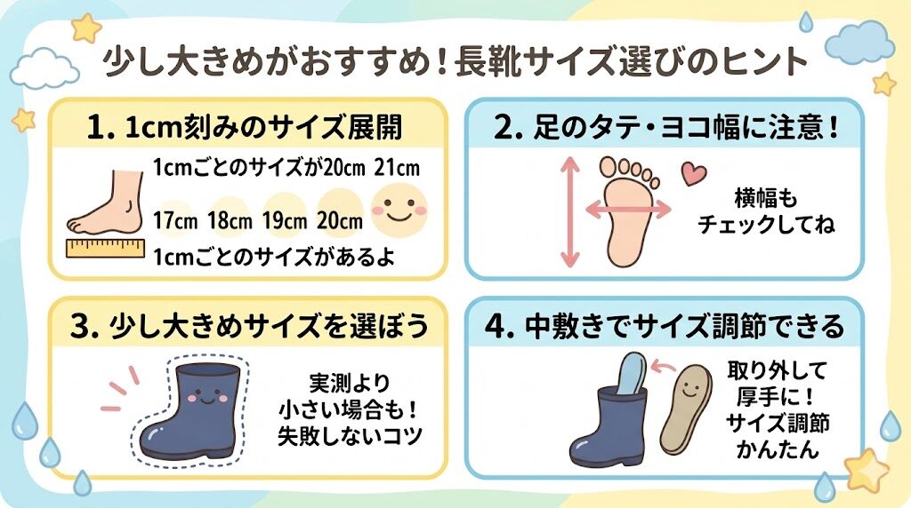 ボストアールの長靴は大きめサイズを選ぶのがおすすめ