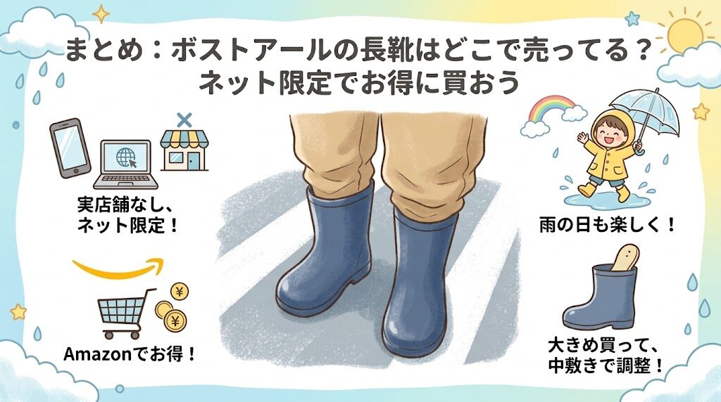 まとめ:ボストアールの長靴はどこで売ってる?ネット限定でお得に買おう