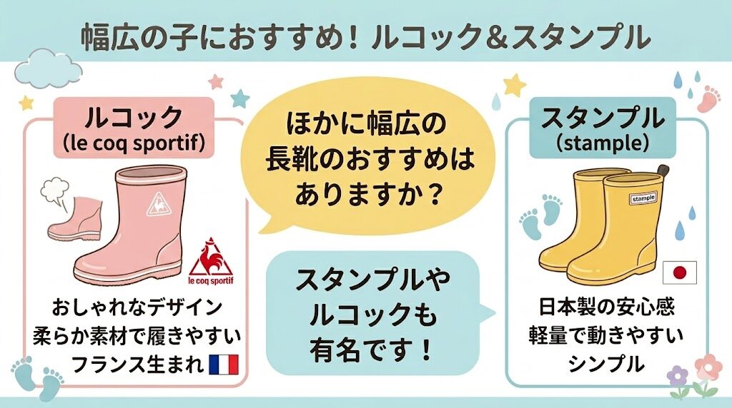 幅広の足にはルコックやスタンプルの長靴もおすすめ