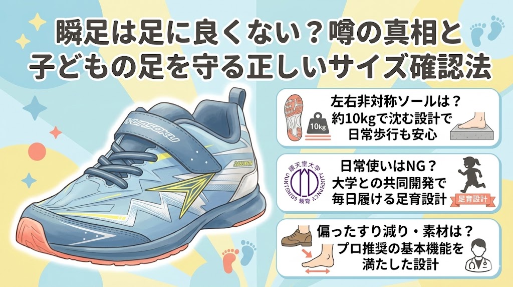 瞬足は足に良くない？噂の真相と子どもの足を守る正しいサイズ確認法
