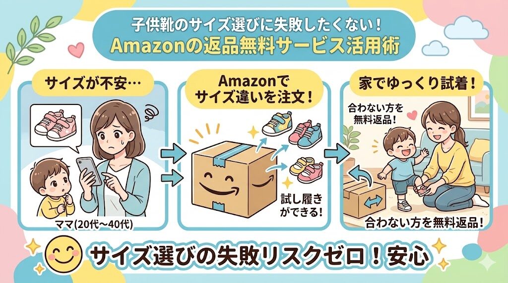 ファーストシューズのサイズ選びに迷ったら「Amazonの返品無料サービス」を活用しよう