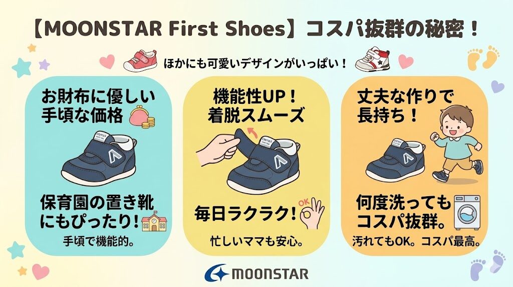 ムーンスターファーストシューズは手頃な価格と高い耐久性でコスパが抜群に良い