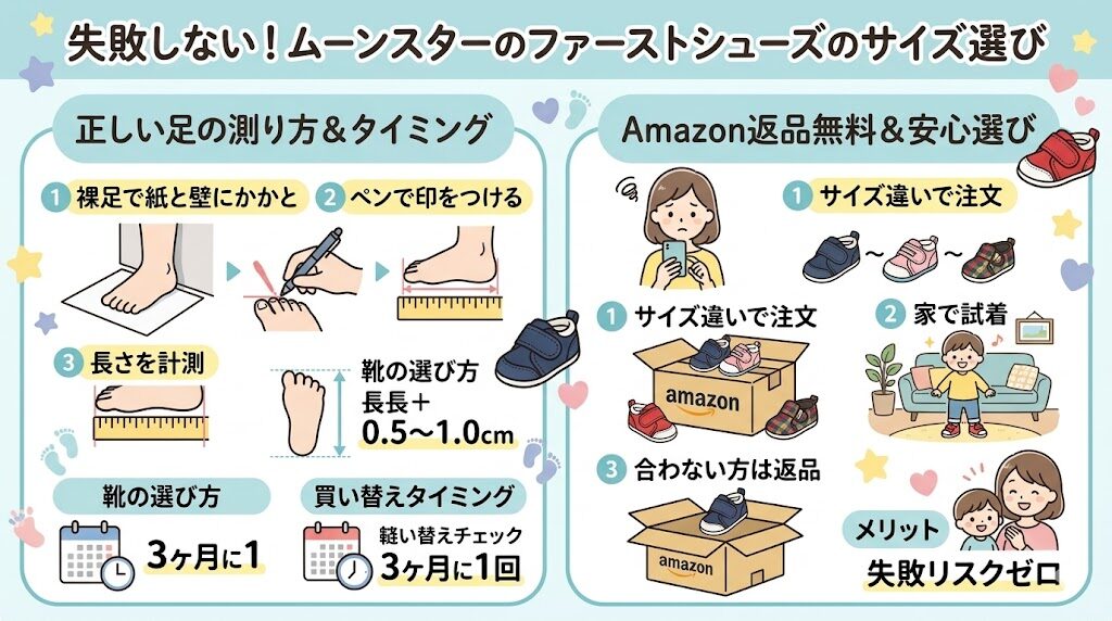 失敗しない！ムーンスターのファーストシューズのサイズ選び
