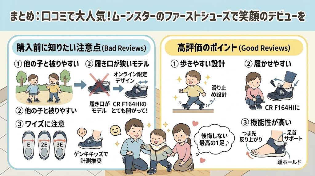 まとめ：口コミで大人気！ムーンスターのファーストシューズで笑顔のデビューを
